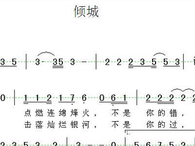 倾城歌词曲谱_醉倾城曲谱(2)