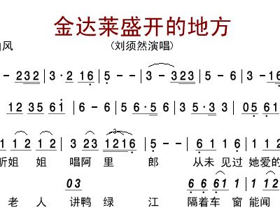 金达莱简谱_金达莱盛开的地方简谱(2)