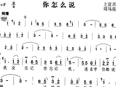 你怎么说 歌谱 简谱