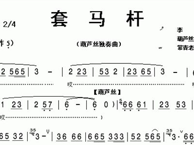 套马杆曲谱_二胡套马杆指法曲谱(4)