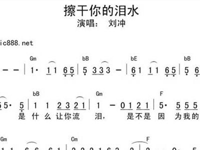 擦干你的泪水简谱_擦干你的泪水图片