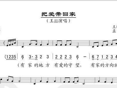 把爱带回家简谱