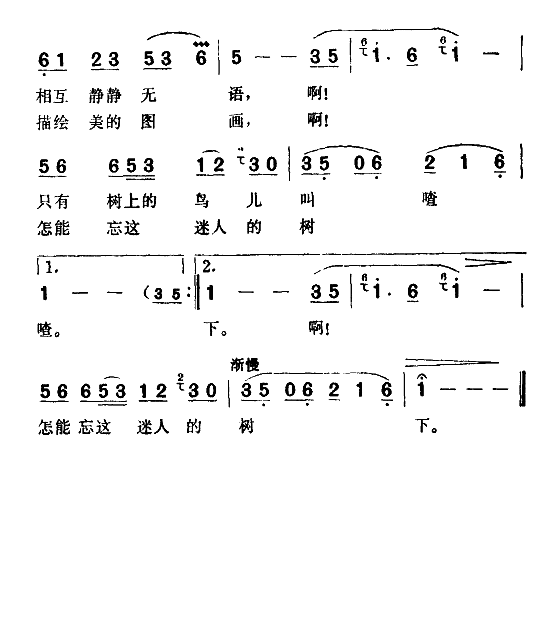 一棵树简谱_好大一棵树简谱