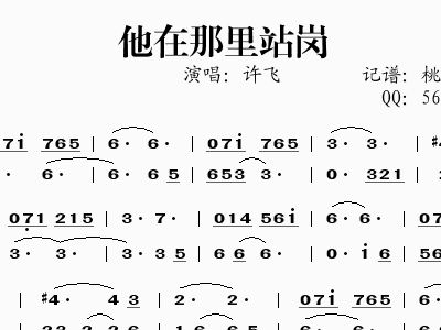 那里简谱_他在那里站岗简谱(2)