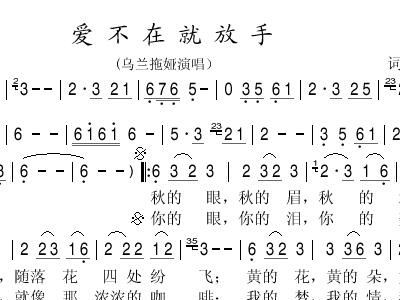 放手歌曲简谱_王梓旭你爱不放手简谱(2)
