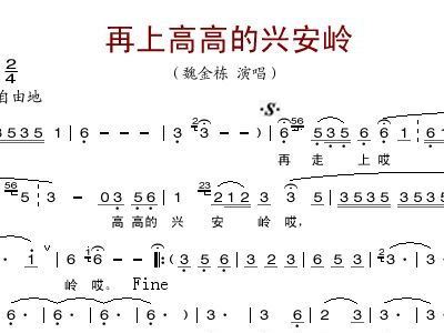 高高兴安岭的曲谱_高高的兴安岭简谱(2)