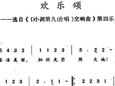简谱欢乐颂_尤克里里谱简谱欢乐颂(3)