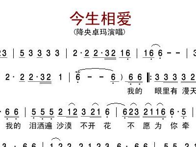 今生相爱曲谱_今生相爱二胡曲谱