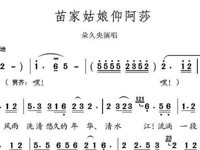 苗族简谱_苗族迎宾曲简谱(2)
