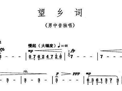 望乡简谱歌谱_望乡词简谱(3)