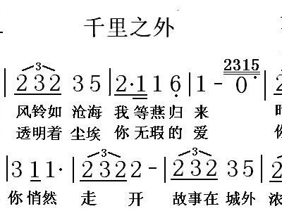 千里之外古筝曲谱_千里之外曲谱