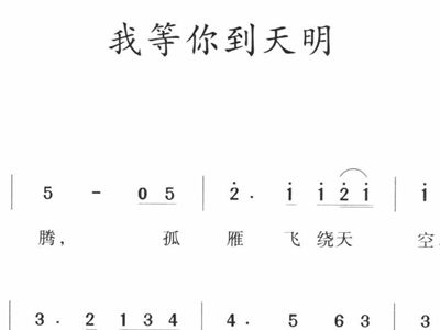 等你到天明简谱_我等你到天明简谱