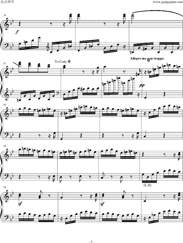热情奏鸣曲第三乐章简化改编版 贝多芬 beethoven 钢琴谱 简谱,五线谱