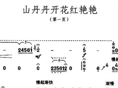 山丹丹开花古筝简谱_山丹丹开花红艳艳简谱(3)