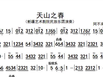 天山之春简谱_天山之春琵琶曲(2)