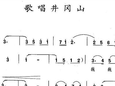 歌唱井冈山简谱_民族歌曲井冈山上简谱,民族歌曲井冈山上歌谱,民族歌曲井冈山上歌词,曲谱,琴谱,总谱(3)