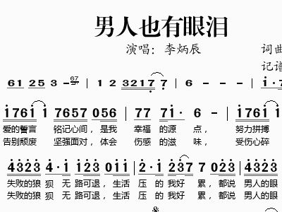 男人的眼泪简谱_男人的眼泪简谱齐乐(3)