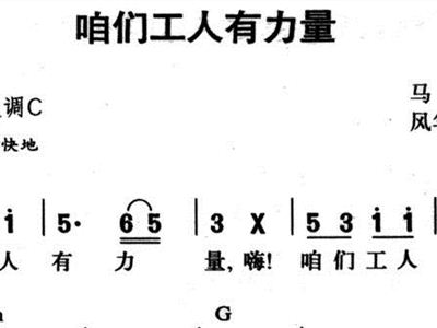 咱们工人有力量简谱歌谱_咱们工人有力量的简谱(3)