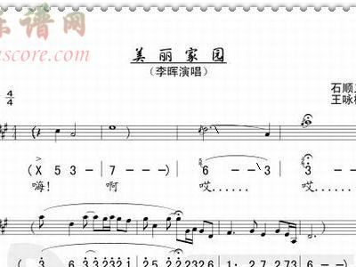美丽家园 李辉 钢琴谱 五线谱