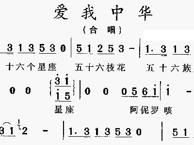 爱我中华歌曲简谱_爱我中华简谱(2)