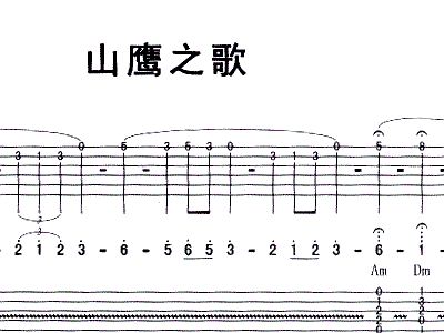 山鹰之歌 吉他谱 和弦谱