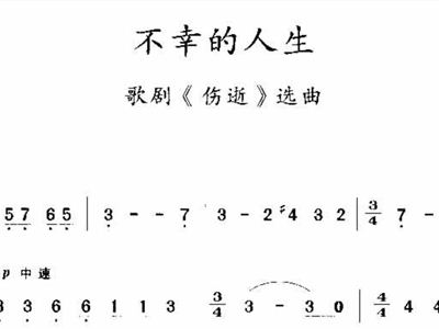 不幸的人生简谱_不幸的人生