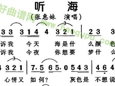 张惠妹听海简谱_张惠妹听海(3)