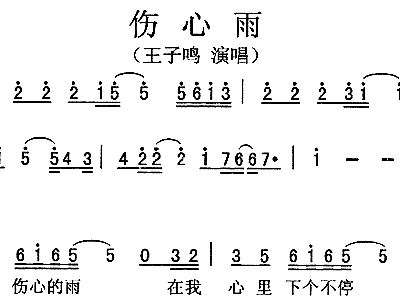 伤心雨简谱_小星星简谱