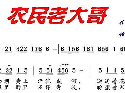 农民老大哥简谱_小星星简谱