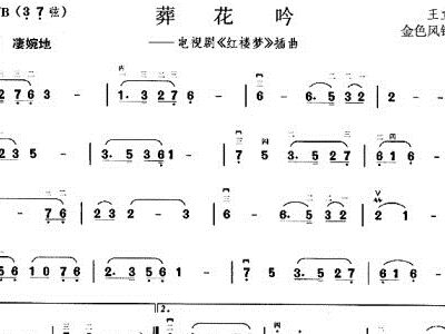 红楼梦插曲简谱_红楼梦插曲12首简谱(2)