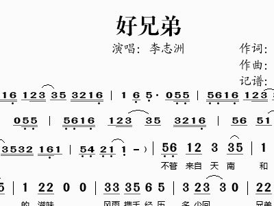 我的好兄弟简谱歌谱_我的好兄弟简谱