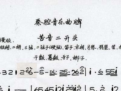 苦音简谱_秦腔苦音慢板板头简谱(2)