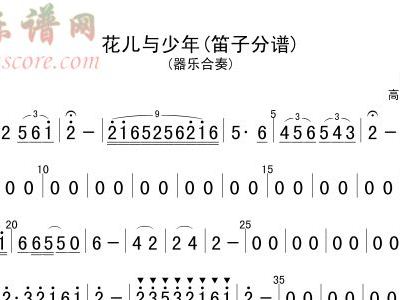 竹笛简谱少年_少年简谱梦然竹笛