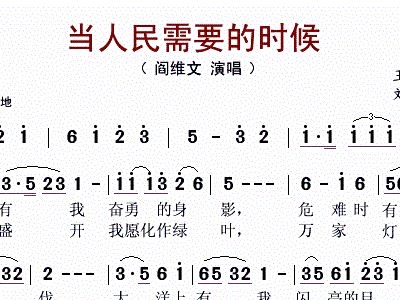 人民需要我简谱_只要你还需要我简谱