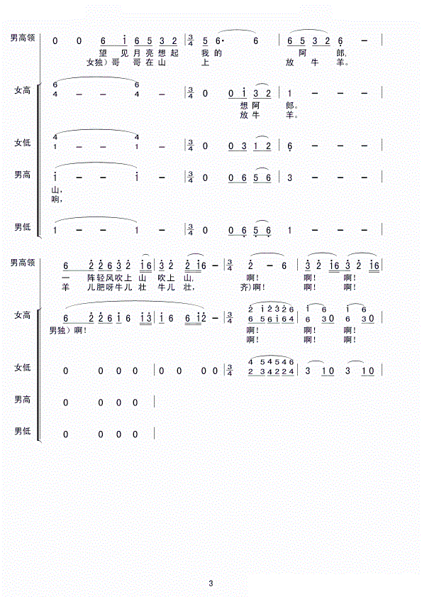 小河之歌曲谱_小河之歌简谱