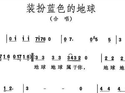 蓝色地球曲谱_蓝色地球(3)