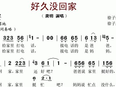 好久没回家简谱_回家简谱萨克斯