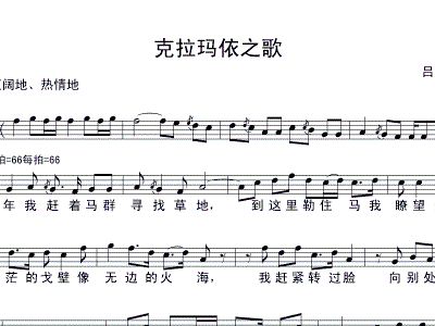 克拉玛依简谱_克拉玛依之歌简谱(2)