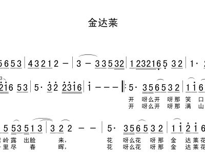 金达莱简谱_金达莱盛开的地方简谱(2)