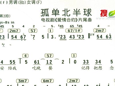 孤单北半球简谱_孤单北半球钢琴简谱(2)