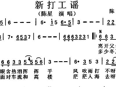 打工简谱_谁想打工离开家简谱(3)