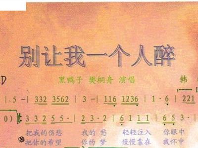 别让我一个人醉的简谱_别让我一个人醉图片
