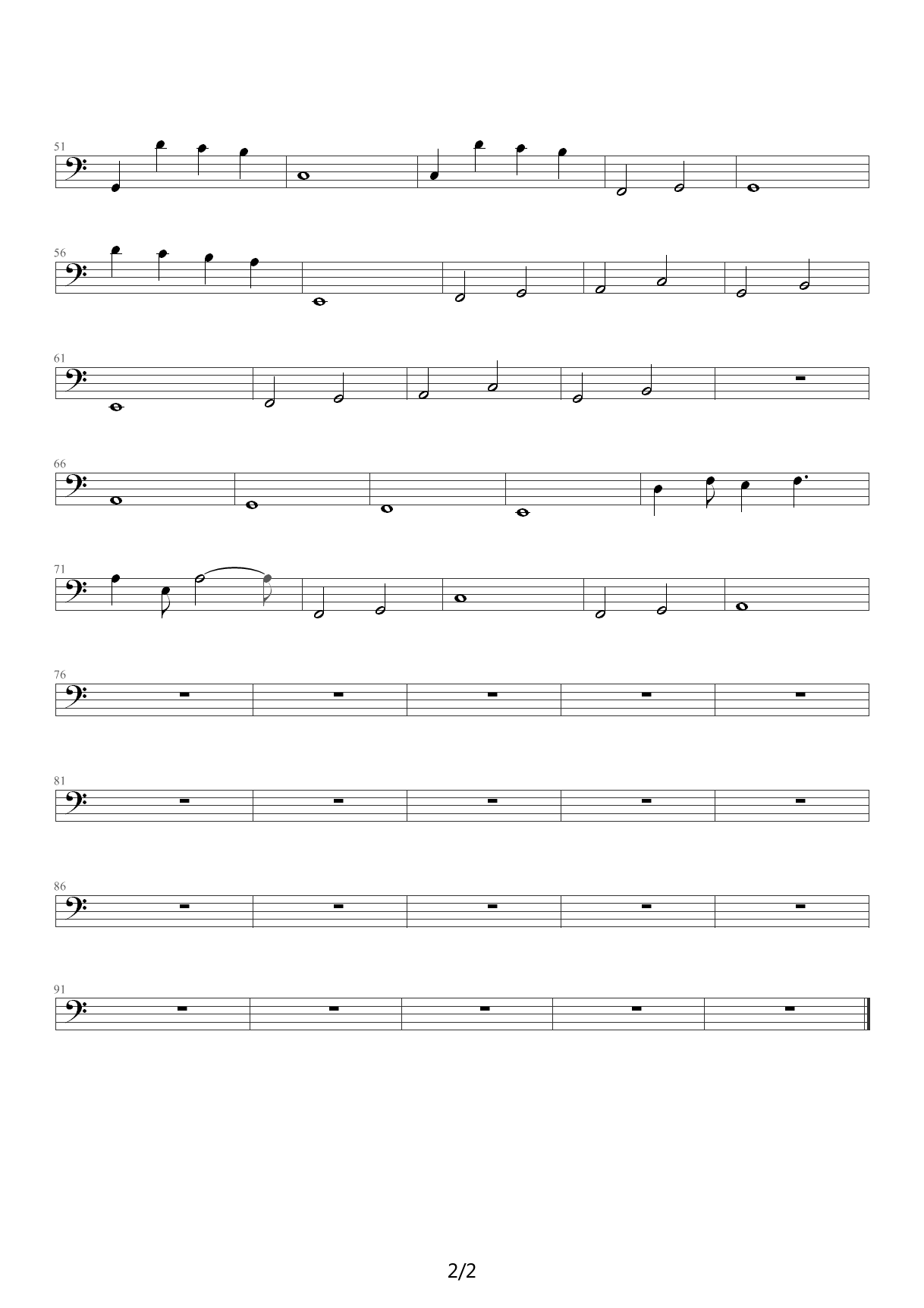 天空之城 大提琴部分 C调