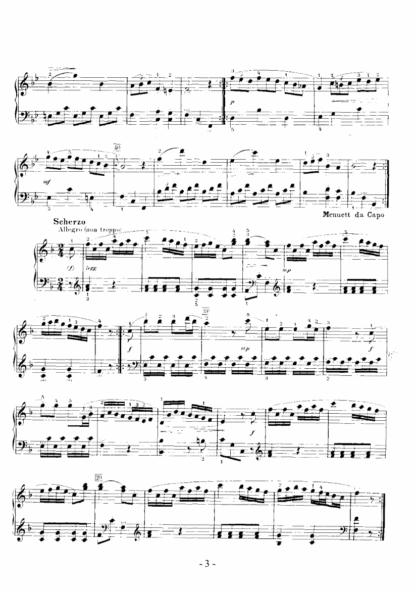 f大调奏鸣曲 海顿 钢琴谱 简谱
