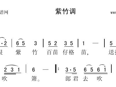 歌曲紫竹调简谱_紫竹调 江苏民歌简谱(2)
