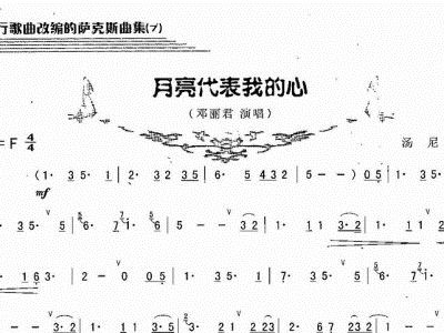 月亮代表萨克斯曲谱_萨克斯回家曲谱(2)