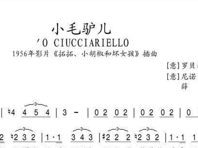 小毛驴儿 歌谱 简谱
