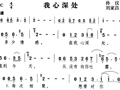 我心深处曲谱完整版_彭羚我心深处