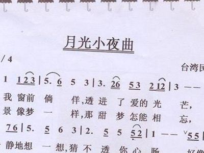 王菲月光小夜曲谱_月光小夜曲小提琴谱