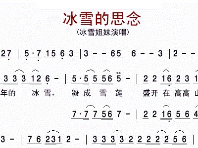 简谱冰雪再相逢_相逢是首歌简谱